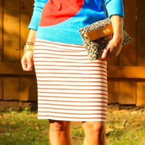 J.Crew striped pencil skirt SIZE 0
